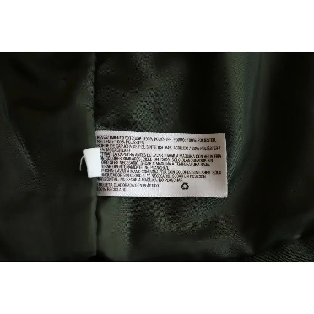 UNIVERSAL THREAD Winter Coat Women Large Green Chunky Cinched Waist Drawstring - Picture 3 of 16